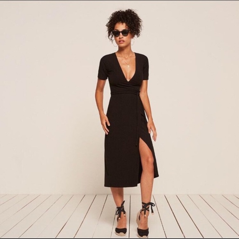 NWT Reformation Britton Dress Black Small